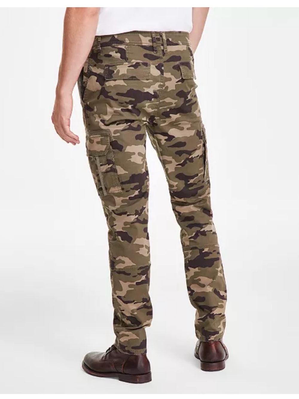 Sun and Stone Straight Leg Cargo Pants in Green Camo - Picture 2 of 8
